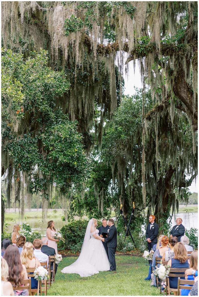 wedding ceremony at the Magnolia Gardens Carriage House