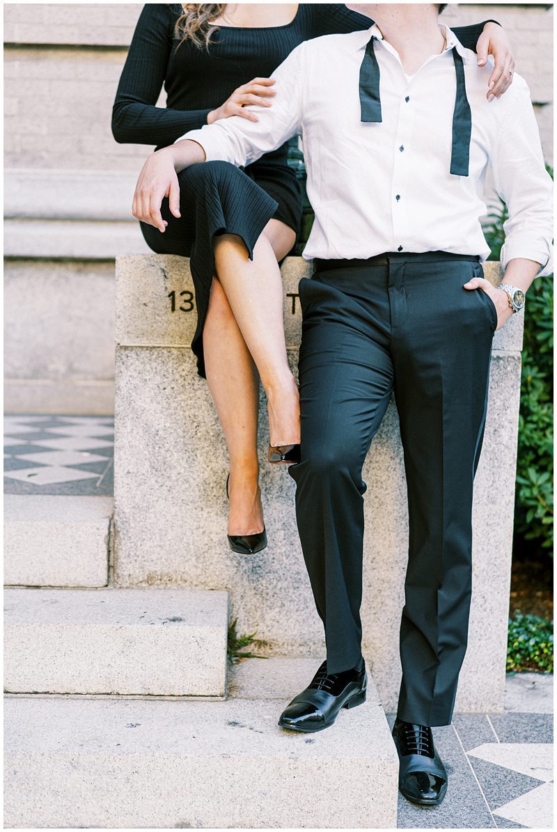 Engagement photo shoot at the Gibbes Museum