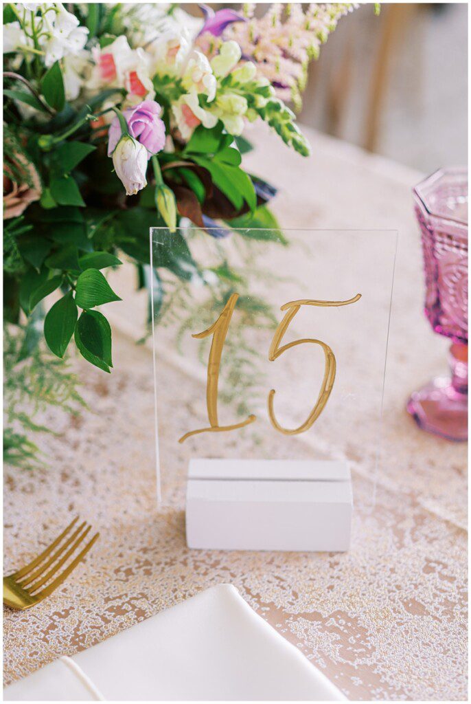 Acrylic wedding table numbers