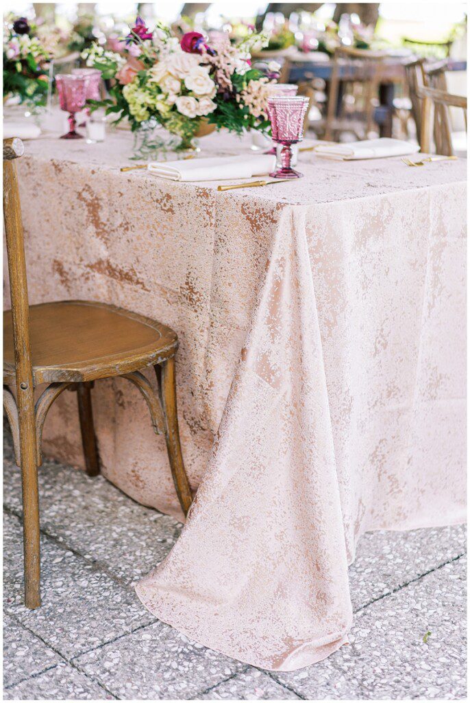 textured wedding table linen 
