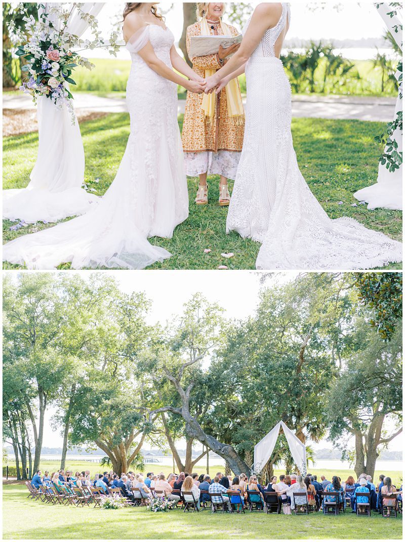 same sex wedding ceremony in Charleston at Lowndes Grove