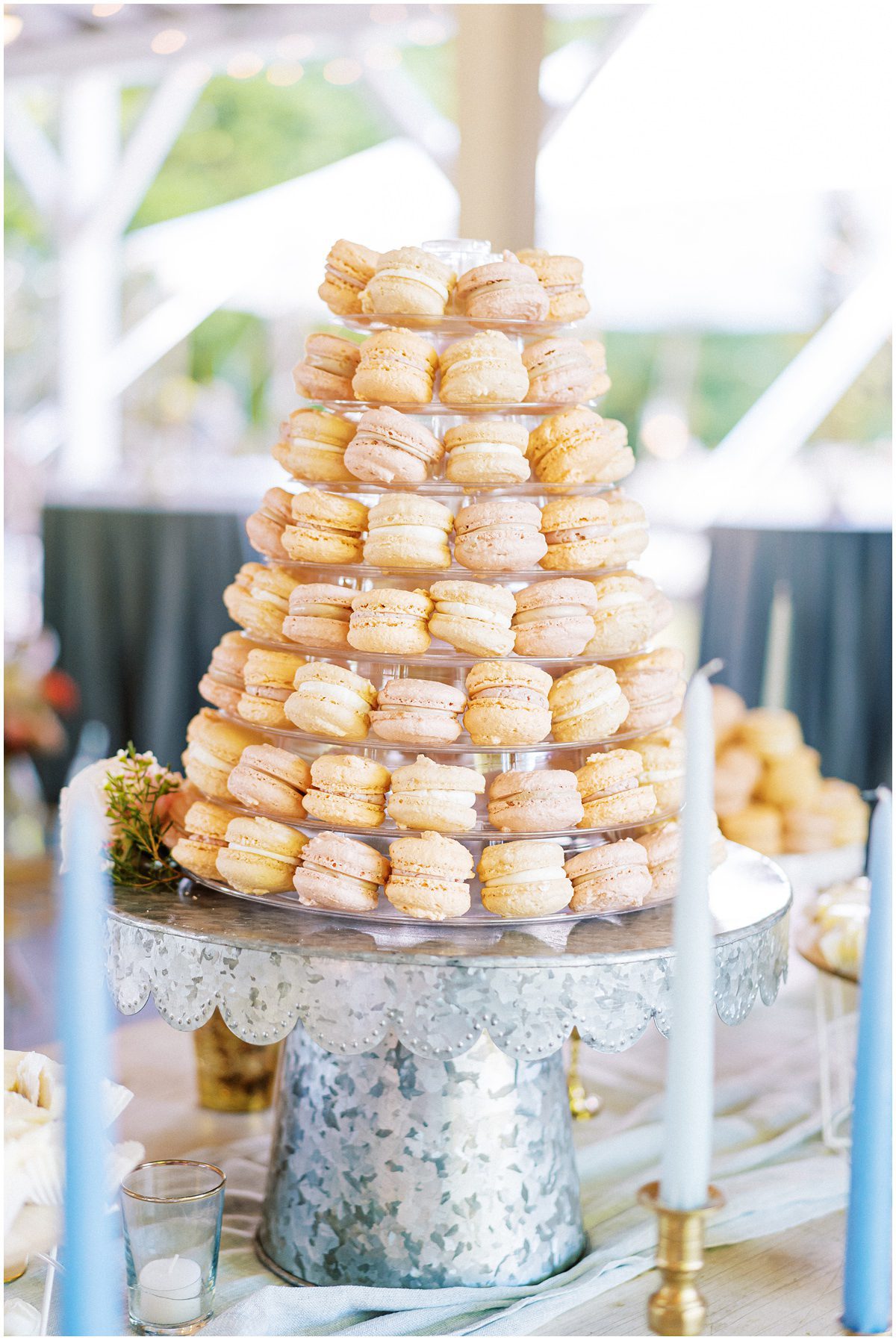 Macaroon tower at a wedding in Columbia SC