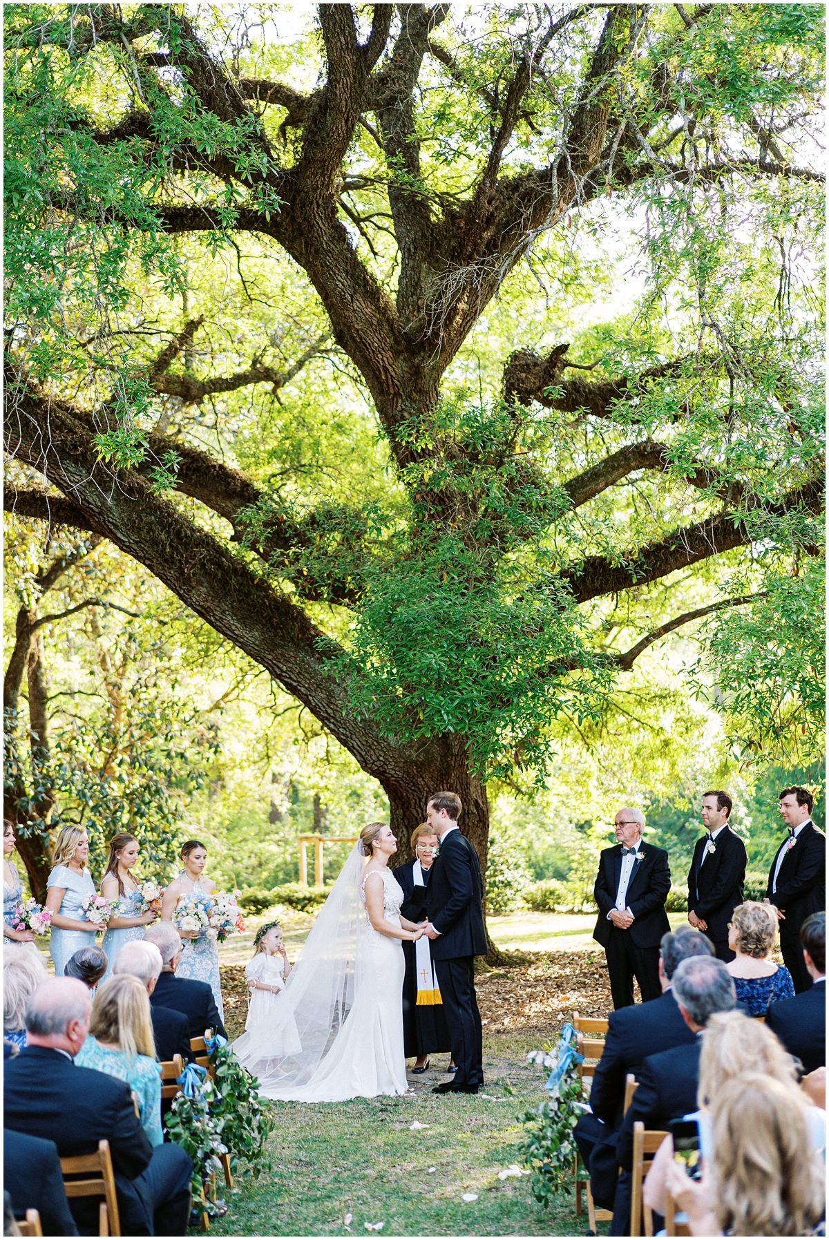 Wavering Place outdoor ceremony under the trees
