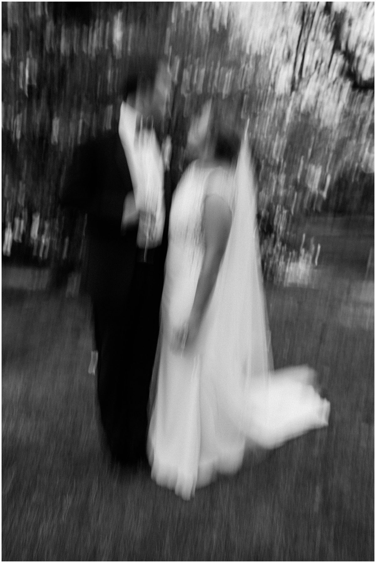 Creative modern wedding photography with motion blur