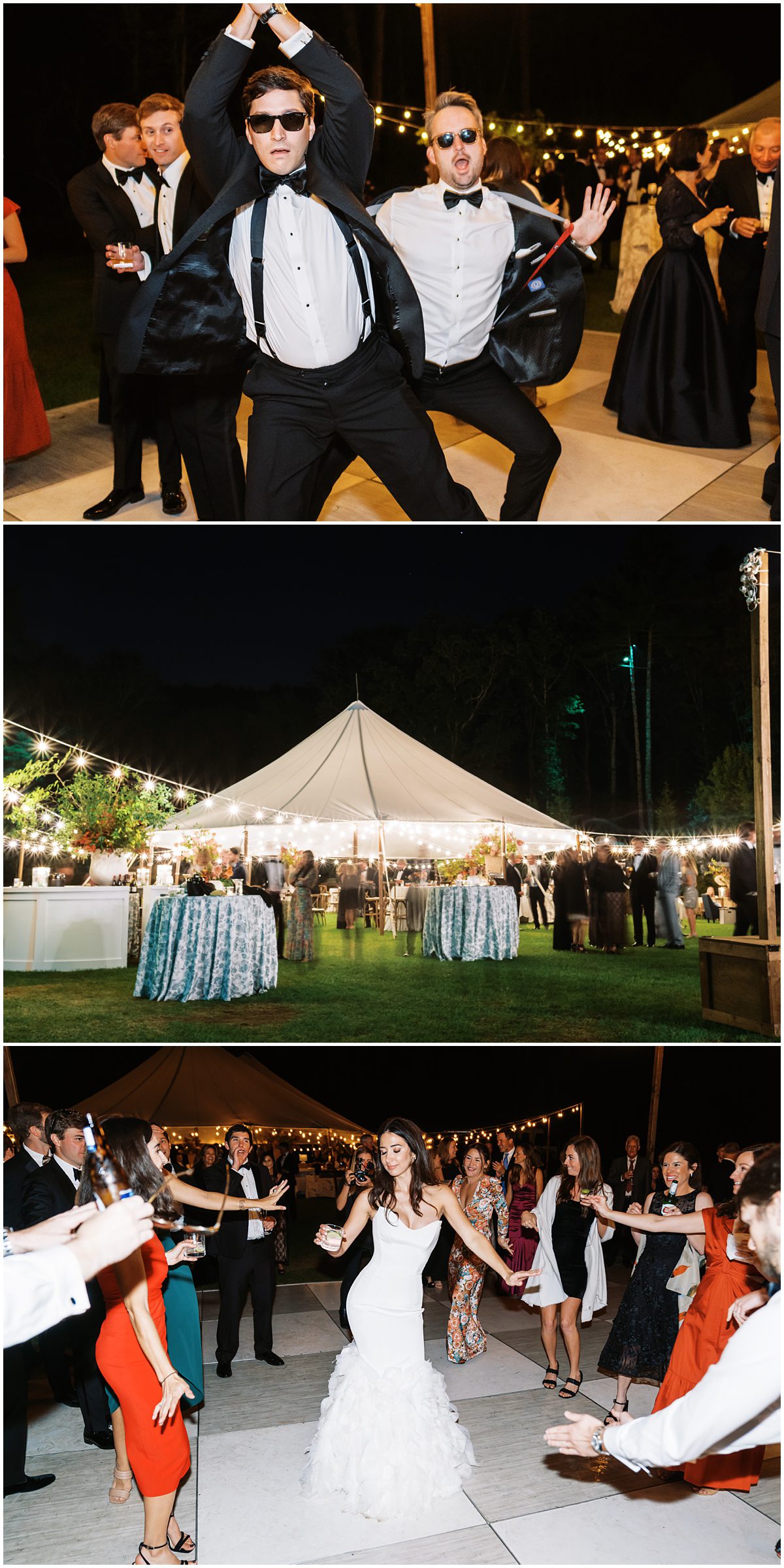 These fun groomsmen kicked off the fun on the dancefloor by acting silly
