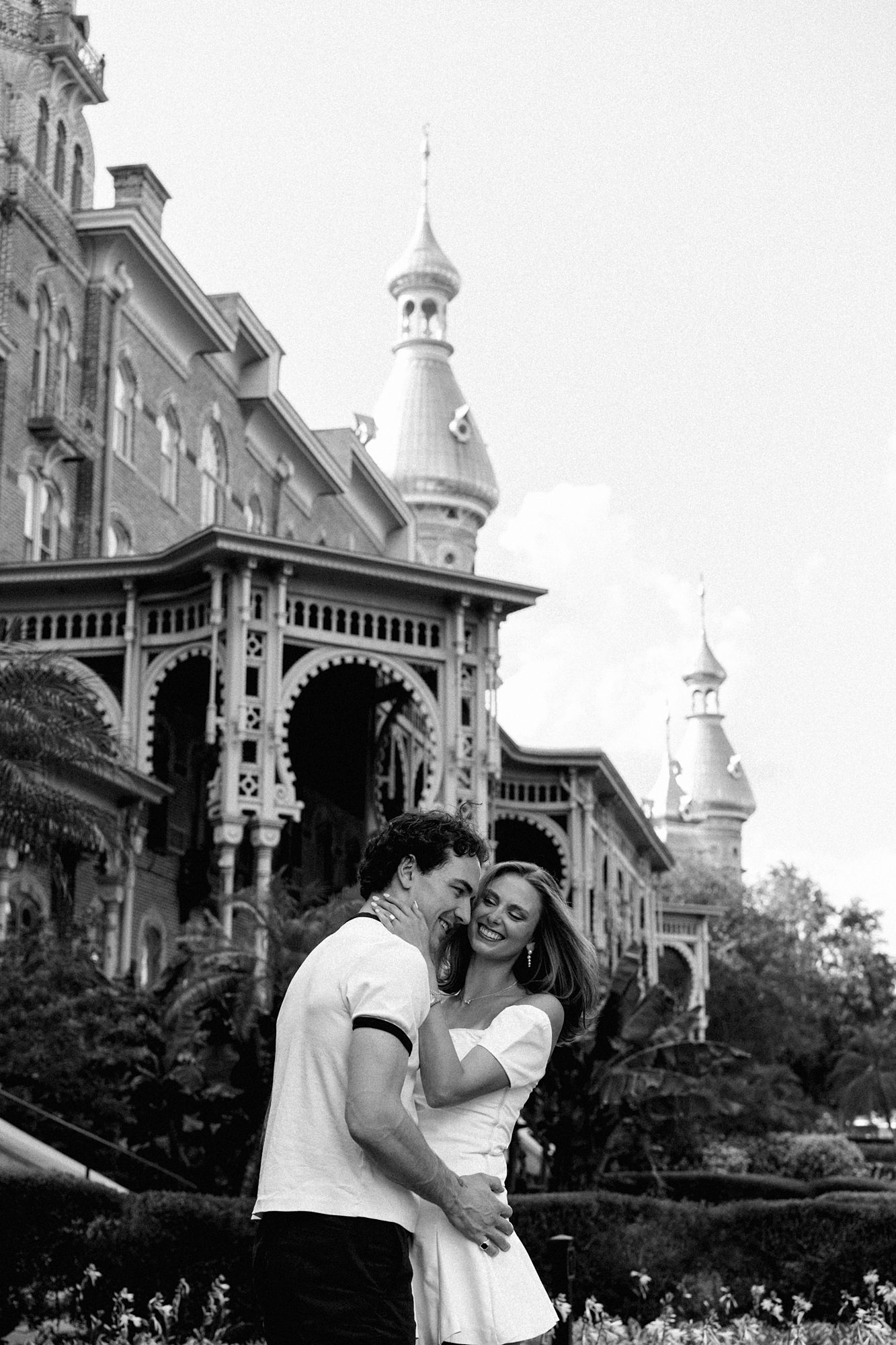 Engagement photos at the University of Tampa historic campus